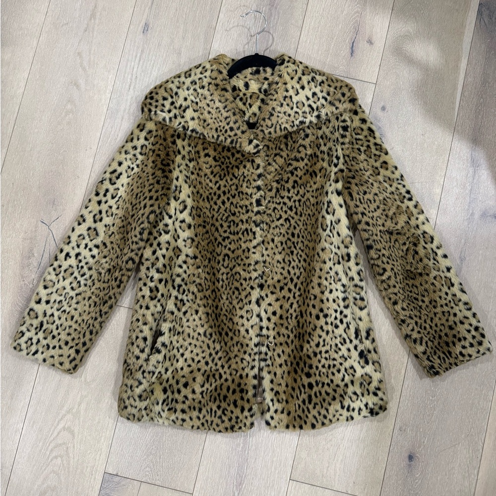 Leopard Print Faux Fur Coat
